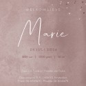Geboortekaartje meisje betonlook roze Marie binnen