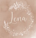 Geboortekaartje meisje oudroze bloemenkrans Lena voor