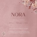Geboortekaartje meisje floral roze aquarel Nora binnen