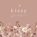 Geboortekaartje meisje droogbloemen oudroze Lizzy voor