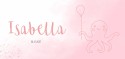 Geboortekaartje roze aquarel met octopus Isabella voor