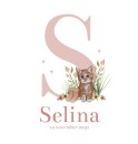 Geboortekaartje meisje kat initiaal Selina 