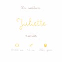 Geboortekaartje roze met goudlook maan Juliette binnen