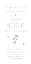 Geboortekaartje meisje oker floral Nora achter