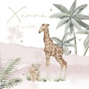 Geboortekaartje meisje roze jungle giraf Xenna voor