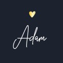 Geboortekaartje minimalistisch goud hartje Adam voor