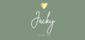 Geboortekaartje minimalistisch goud hartje Jacky voor