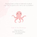 Geboortekaartje roze octopus Emma binnen