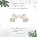 Geboortekaartje olifanten groene watercolor Tom en Mick binnen