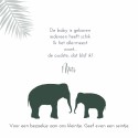 Geboortekaartje olifant silhouette Gabriël binnen