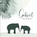 Geboortekaartje olifant silhouette Gabriël voor