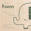Geboortekaartje olifant groen Raven - op echt hout achter