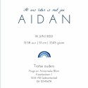 Geboortekaartje Regenboog Aidan voor