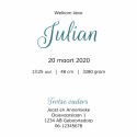 Geboortekaartje regenboog Julian binnen