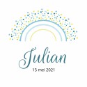 Geboortekaartje regenboog Julian voor