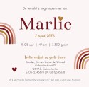 Geboortekaartje Regenboog Marlie achter