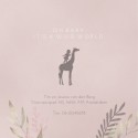 Geboortekaartje meisje zacht roze silhouette giraffe May binnen