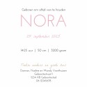 Geboortekaartje silhouette meisjes roze Nora binnen