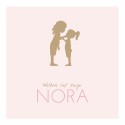 Geboortekaartje silhouette meisjes roze Nora voor
