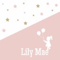 Geboortekaartje Silhouet Roze Lily Mae voor
