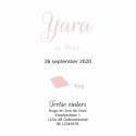 Geboortekaartje Silhouet roze Yara binnen