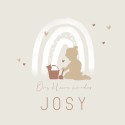 Geboortekaartje meisje silhouette regenboog Josy voor