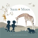 Geboortekaartje jongen silhouette tweeling Sam en Moos voor