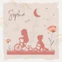 Geboortekaartje silhouette zusjes Sophie voor