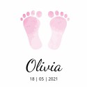 Geboortekaartje Voetjes Watercolour Olivia voor