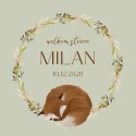 Geboortekaartje jongen vos krans Milan voor