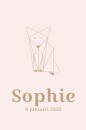 Geboortekaartje vosje geometrisch roze Sophie voor