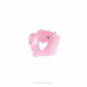 Geboortekaartje watercolour foto roze hartje Livia achter