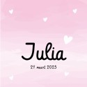 Geboortekaartje Watercolour Roze Julia voor