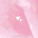 Geboortekaartje watercolour hartjes roze Mila achter