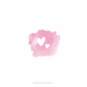 Geboortekaartje watercolour roze hartje Yara achter