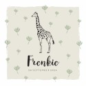 Geboortekaartje wilde dieren giraffe Frenkie voor
