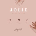 Geboortekaartje meisje dochter terra roze botanical Jolie - rosegoudfolie optioneel binnen