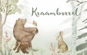 Kraamfeest uitnodiging dieren in het bos aquarel beer voor