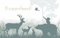 Kraamfeest uitnodiging silhouetten bosdieren jongen voor