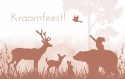Kraamfeest uitnodiging silhouetten bosdieren meisje voor