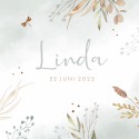 Geboortekaartje meisje dochter botanical bloemen Linda Faye voor