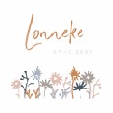 Geboortekaartje Prénatal meisje bloemen Lonneke voor