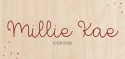 Geboortekaartje minimalistisch Millie Kae - op echt hout voor