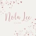Geboortekaartje Prénatal roze hartjes Nola Lee voor