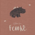 Geboortekaartje Prénatal dochter nijlpaard terra Femke voor