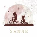 Geboortekaartje silhouette zusjes Sanne voor