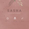 Geboortekaartje meisje roze silhouette giraffe Sasha binnen