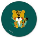 Sluitsticker cheetah groen zitten