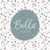 Geboortekaartje Prénatal met blauw groen roze stippen Bella