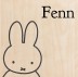 Geboortekaartje nijntje portret Fenn - op echt hout